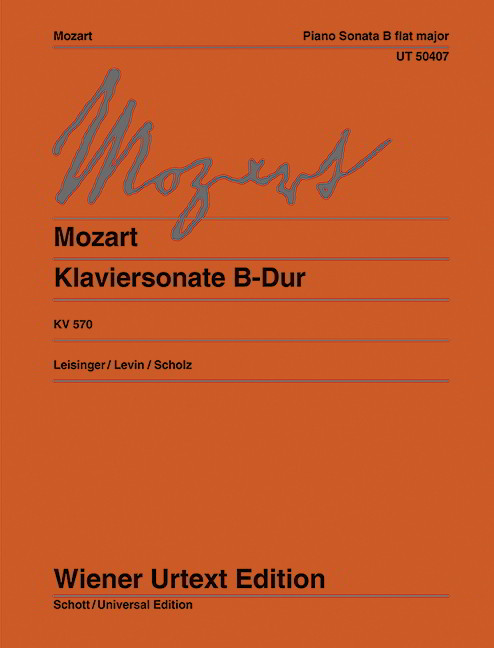 Mozart: Piano Sonata in B flat Major KV 570 published by Wiener Urtext